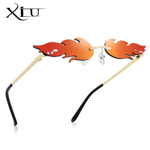 xiu new arrival unique flame shaped lens sunglasses women rimless cool trend popular metal frame sun glasses gafas uv4001, White;black
xiu new arrival unique flame shaped lens sunglasses women rimless cool trend popular metal frame sun glasses gafas uv4001, White;black