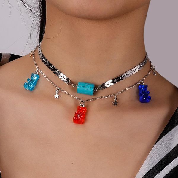chains arrived natural stone beads cylinder star choker necklaces candy color gummy bear chain for women pendants jewelry, Silver
chains arrived natural stone beads cylinder star choker necklaces candy color gummy bear chain for women pendants jewelry, Silver