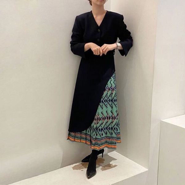 2021 new long retro female cleavage v single ankle breasted length plait dressed patterns to dress in spring 16bn, Black;gray
2021 new long retro female cleavage v single ankle breasted length plait dressed patterns to dress in spring 16bn, Black;gray