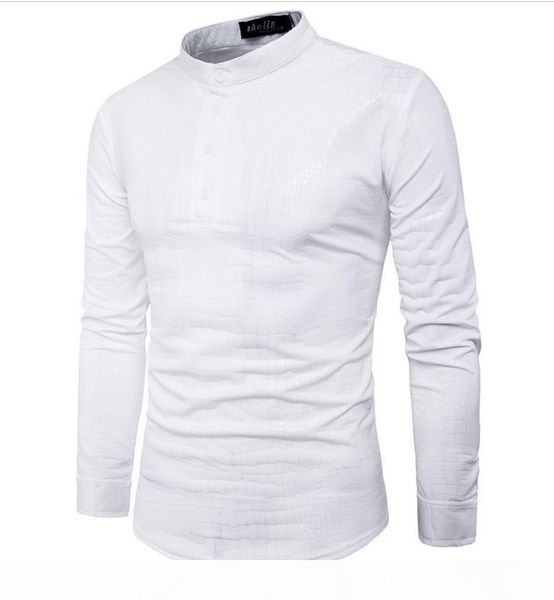 serpentine printing shirt for men stand collar long sleeve flare solid color pullover mens casual shirt 2017 new arrival design, White;black
serpentine printing shirt for men stand collar long sleeve flare solid color pullover mens casual shirt 2017 new arrival design, White;black