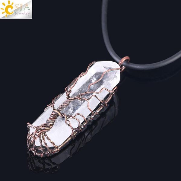 csja natural crystal pillar big pendants antique copper wire wrapped tree of life quartz pendant for necklace ppc ch jllkae, Black
csja natural crystal pillar big pendants antique copper wire wrapped tree of life quartz pendant for necklace ppc ch jllkae, Black