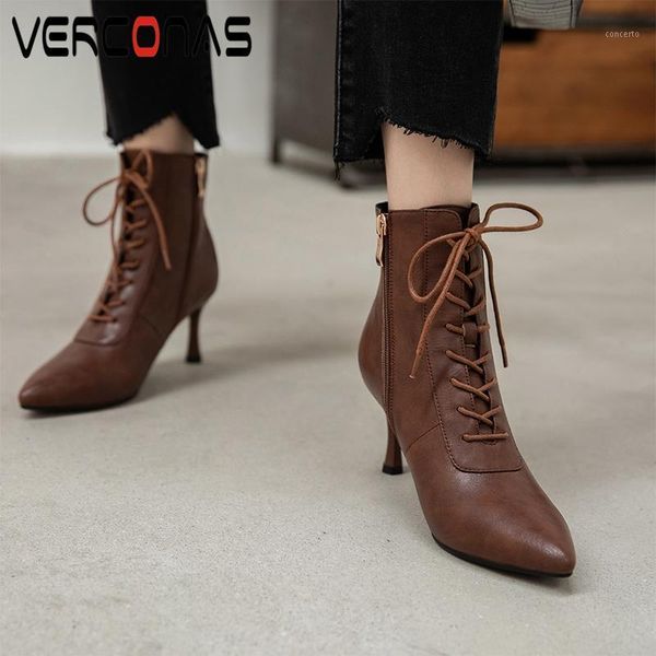 verconas women ankle boots fashion elegant office lady autumn winter genuine leather cross-tied zipper shoes casual boots woman1, Black
verconas women ankle boots fashion elegant office lady autumn winter genuine leather cross-tied zipper shoes casual boots woman1, Black