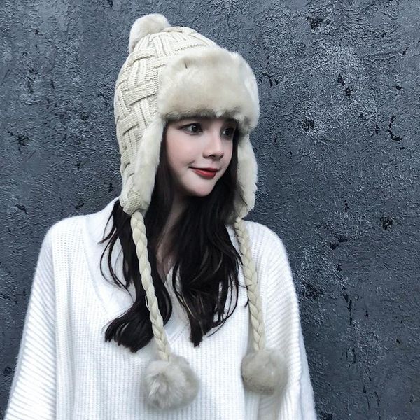 beanie/skull caps 2021 winter hats for women knitting hat snow girls thick warm ear protector bomber fur beanie bonnet cap, Blue;gray
beanie/skull caps 2021 winter hats for women knitting hat snow girls thick warm ear protector bomber fur beanie bonnet cap, Blue;gray