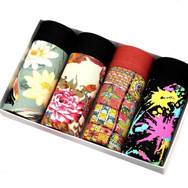 4pcs/lot new male underwear modal underpants man lovely flower underware men boxer shorts microfibra soft mens panties y200415, Black;white
4pcs/lot new male underwear modal underpants man lovely flower underware men boxer shorts microfibra soft mens panties y200415, Black;white