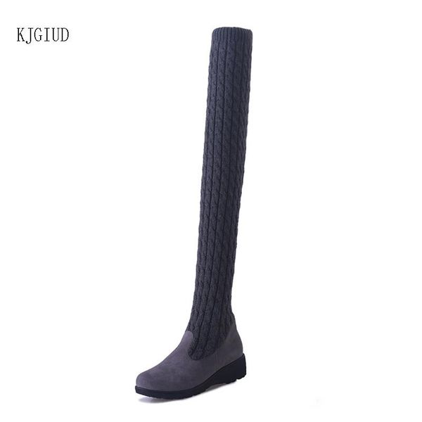 boots 2021 autumn and winter fashion women's knitted wool high tube flat bottom over the knee elastic more wear, Black
boots 2021 autumn and winter fashion women's knitted wool high tube flat bottom over the knee elastic more wear, Black