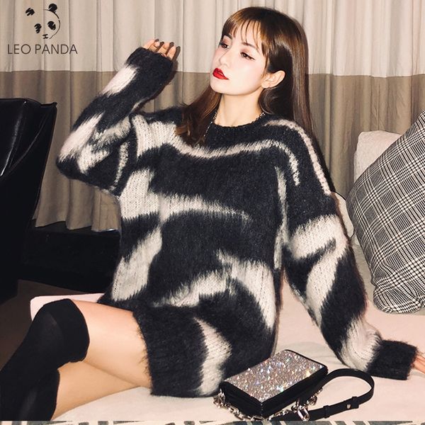 pullovers women soft autumn o-neck sweaters chic daily womens pullover sweet student striped harajuku knitted loose outwear, White;black
pullovers women soft autumn o-neck sweaters chic daily womens pullover sweet student striped harajuku knitted loose outwear, White;black