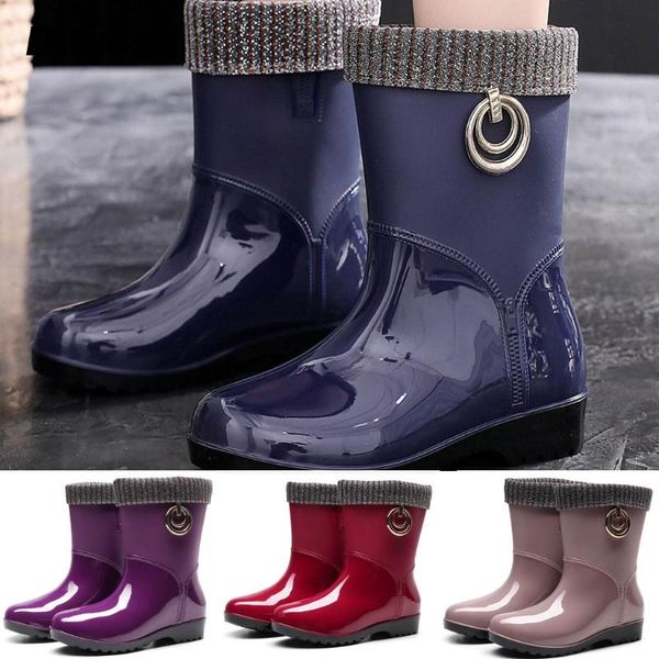 punk style mid warm snow boots women's non-slip rain boots outdoor water shoes solid soft female 2020 sell boot, Black
punk style mid warm snow boots women's non-slip rain boots outdoor water shoes solid soft female 2020 sell boot, Black
