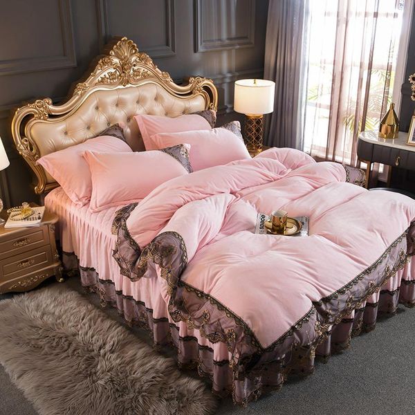 3 4 pcs princess style crystal velvet baby velvet lace duvet cover pillowcases bed skirt pillowcases girls home solid pink ruby
3 4 pcs princess style crystal velvet baby velvet lace duvet cover pillowcases bed skirt pillowcases girls home solid pink ruby