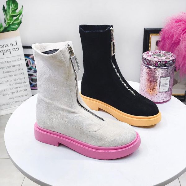 boots women flats candy color front zipper stretch motorcycle short socks women's shoes black yellow beige eu 35-39
boots women flats candy color front zipper stretch motorcycle short socks women's shoes black yellow beige eu 35-39
