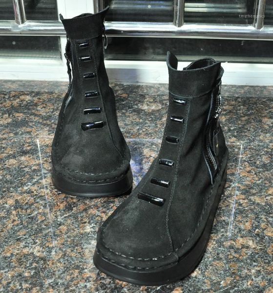 careaymade-autumn genuine leather women's shoes korean short boots anti slip thick soled shoes round head boots1, Black
careaymade-autumn genuine leather women's shoes korean short boots anti slip thick soled shoes round head boots1, Black