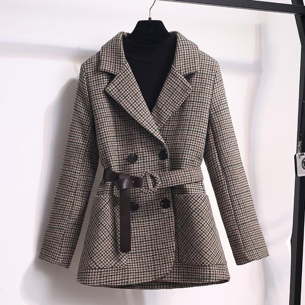 women's trench coats woolen suit winter korean version of the imperial sister western style houndstooth short fashion coat, Tan;black
women's trench coats woolen suit winter korean version of the imperial sister western style houndstooth short fashion coat, Tan;black