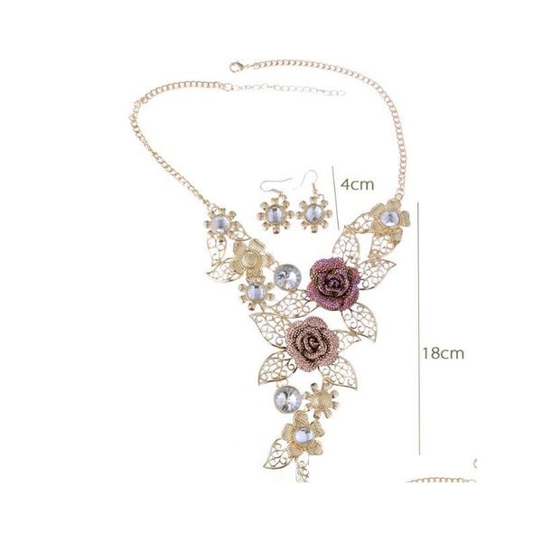 high-end crystal exaggerated jewelry retro flower jewelry set auger alloy hollow out brief necklace oserj, Silver
high-end crystal exaggerated jewelry retro flower jewelry set auger alloy hollow out brief necklace oserj, Silver