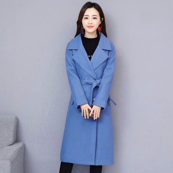 woolen coat women's mid-long 2021 autumn winter slim long-sleeved over-the-knee ladies solid outwear plus size 3xl wool & blends, Black
woolen coat women's mid-long 2021 autumn winter slim long-sleeved over-the-knee ladies solid outwear plus size 3xl wool & blends, Black