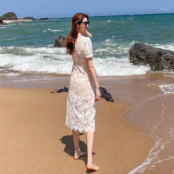 fashion ladies lace v-neck women dress white vintage slim long dresses fairy elegant holiday dresses beach female1
fashion ladies lace v-neck women dress white vintage slim long dresses fairy elegant holiday dresses beach female1