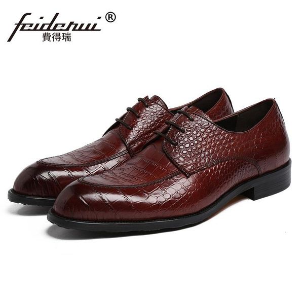 round toe derby formal man dress flats shoes genuine leather crocodile office oxfords men's bridal footwear pf78, Black 
round toe derby formal man dress flats shoes genuine leather crocodile office oxfords men's bridal footwear pf78, Black