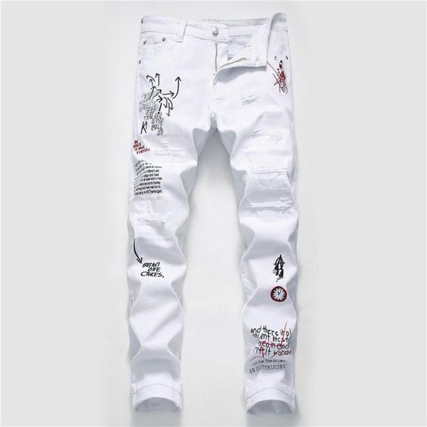 hol fashion ripped washed graffiti print mens biker jeans casual zipper fly mal clothing, Blue
hol fashion ripped washed graffiti print mens biker jeans casual zipper fly mal clothing, Blue