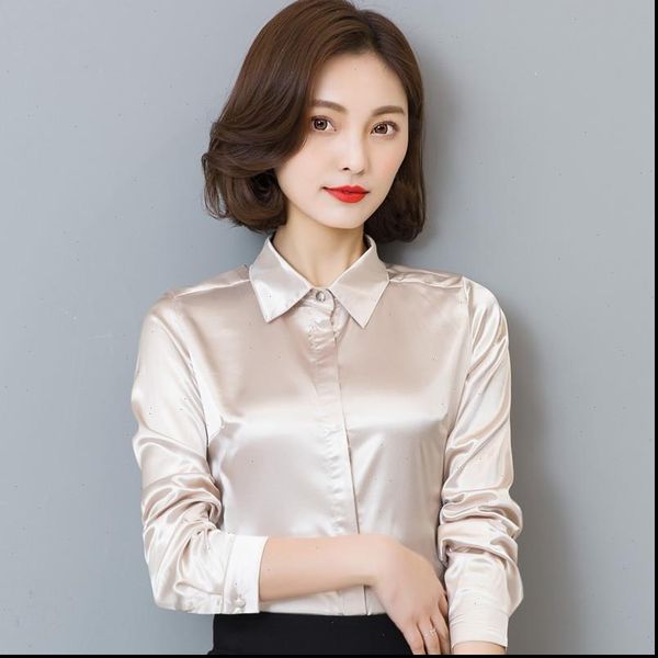 womens clothing 2021 new womens silk satin jacket lapel button ladies long sleeved shirt elegant office s 5xl, White
womens clothing 2021 new womens silk satin jacket lapel button ladies long sleeved shirt elegant office s 5xl, White