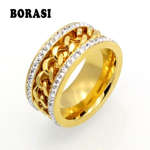 cluster rings fashion men and women titanium steel ring gold color crystal chain decorated stainless for, Golden;silver
cluster rings fashion men and women titanium steel ring gold color crystal chain decorated stainless for, Golden;silver