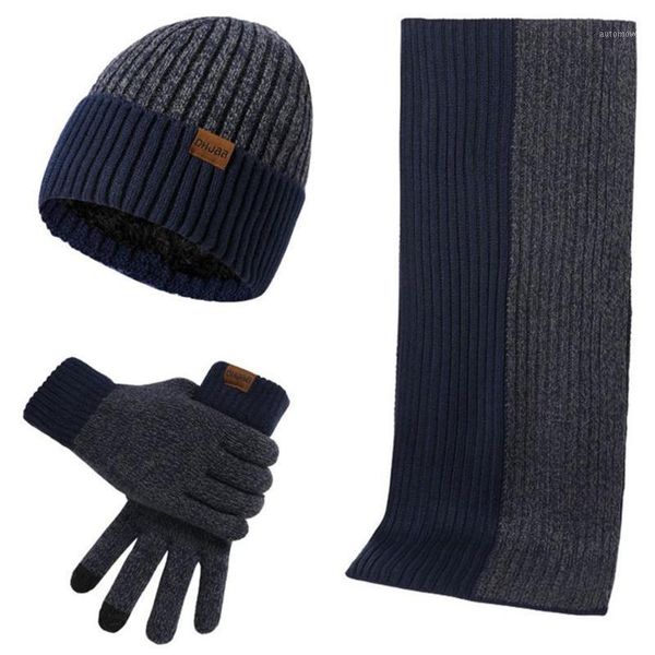 3 pcs/set men women autumn winter double-sided color matching scarf hat glove 7xec1, Blue;gray
3 pcs/set men women autumn winter double-sided color matching scarf hat glove 7xec1, Blue;gray