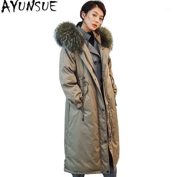 ayunsue fashion women's down jacket raccoon fur collar coat female white duck down woman parkas abrigo mujer zjt2651, Black
ayunsue fashion women's down jacket raccoon fur collar coat female white duck down woman parkas abrigo mujer zjt2651, Black