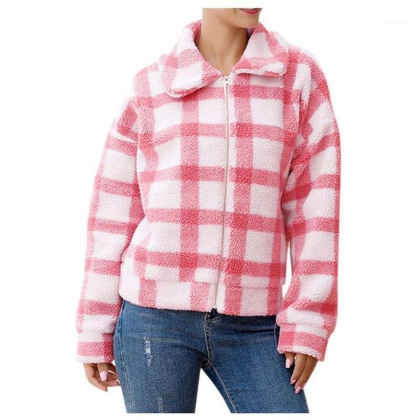women's new chequered wool short coat autumn and winter fashion grid print turn-down collar streetwear warm outwear for ladies1, Black;brown
women's new chequered wool short coat autumn and winter fashion grid print turn-down collar streetwear warm outwear for ladies1, Black;brown