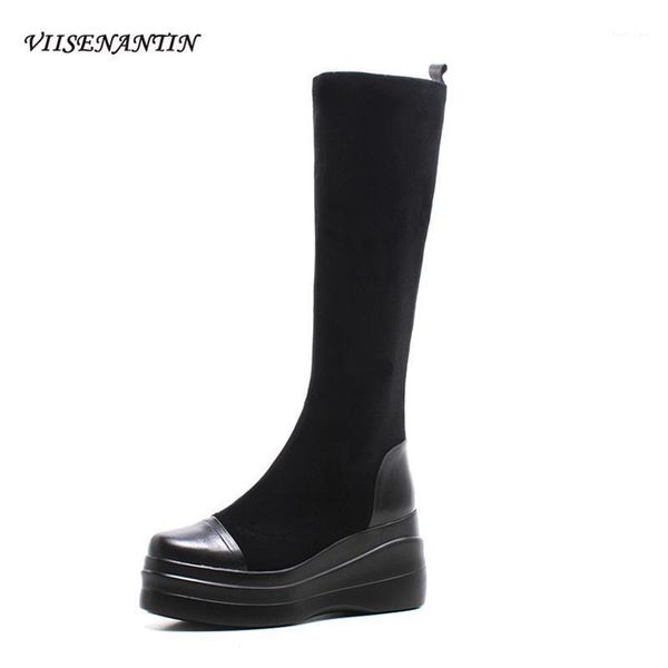 trifle thick-soled flock stretch thin boots autumn winter new style round toe high-heeled women wedge heel knee length boots1, Black
trifle thick-soled flock stretch thin boots autumn winter new style round toe high-heeled women wedge heel knee length boots1, Black