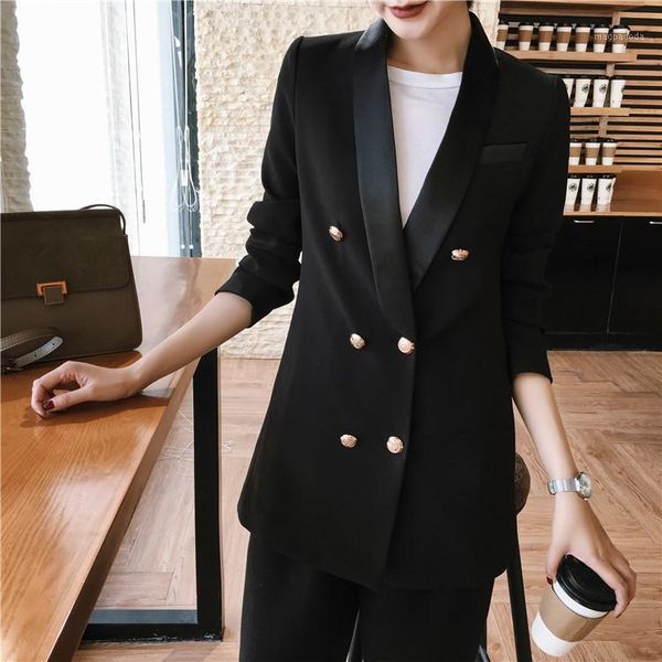 chaqueta mujer formal 2020 new fashion autumn double breasted black blazer women ladies office jackets female suit l21961, White;black
chaqueta mujer formal 2020 new fashion autumn double breasted black blazer women ladies office jackets female suit l21961, White;black