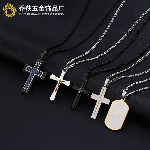 pendant fashion men's and women's universal electroplating paint stainless steel cross necklace with diamond pendant, Silver
pendant fashion men's and women's universal electroplating paint stainless steel cross necklace with diamond pendant, Silver