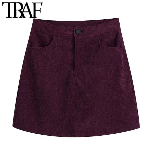 skirts traf women fashion side pockets corduroy mini skirt vintage high waist zipper female mujer, Black
skirts traf women fashion side pockets corduroy mini skirt vintage high waist zipper female mujer, Black