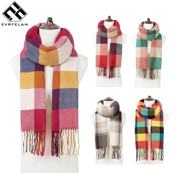 scarves evrfelan women scarf classic plaid winter shawls rectangl long size ladies shawl tassel bufand, Blue;gray
scarves evrfelan women scarf classic plaid winter shawls rectangl long size ladies shawl tassel bufand, Blue;gray