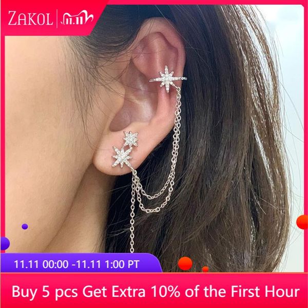 zakol sweet octagonal star single left ear ear bone clip chain tassel earrings for women fsep2617, Silver
zakol sweet octagonal star single left ear ear bone clip chain tassel earrings for women fsep2617, Silver