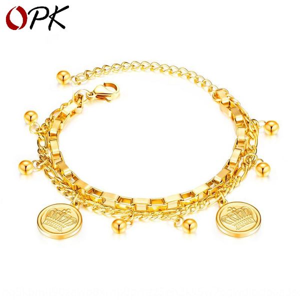 japanese and korean trendy double design titanium steel bracelet women's bracelet jewelry fashion street hip-hop round crown jewelry jd, Golden;silver
japanese and korean trendy double design titanium steel bracelet women's bracelet jewelry fashion street hip-hop round crown jewelry jd, Golden;silver