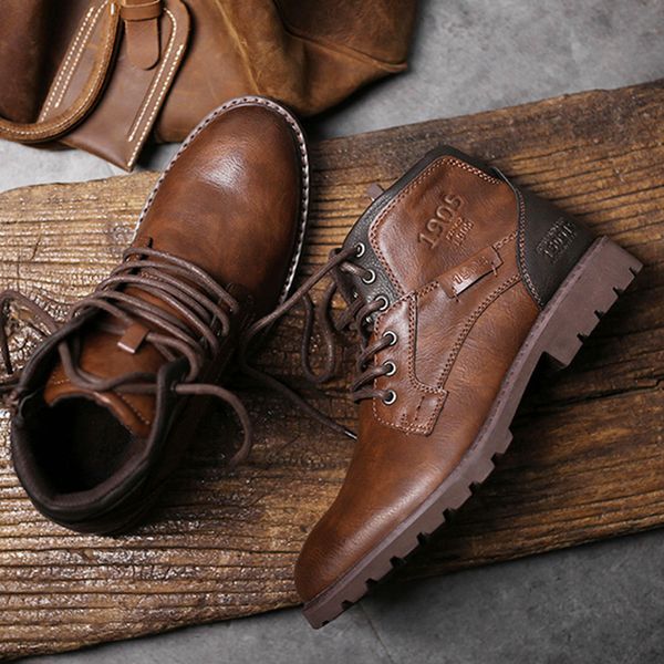 winter retro style ankle mens lace up casual high-shoes for men zapatos boots, Black;red
winter retro style ankle mens lace up casual high-shoes for men zapatos boots, Black;red