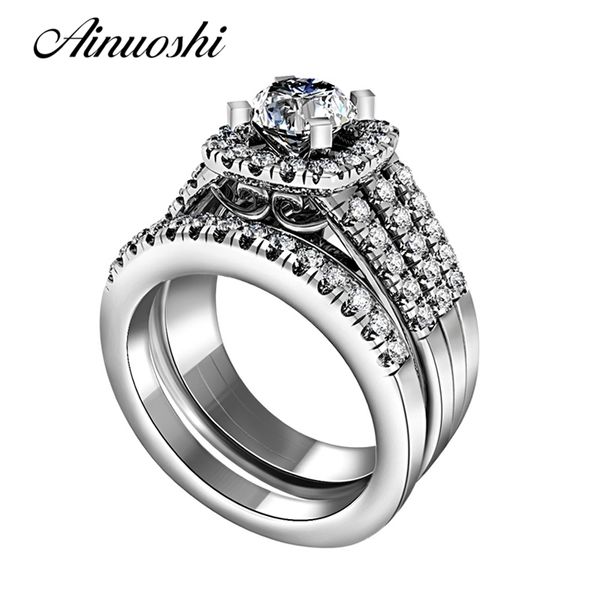ainuoshi vintage solid 925 sterling silver ring set band 2pcs women luxury wedding engagement bridal ring sets y200106, Slivery;golden
ainuoshi vintage solid 925 sterling silver ring set band 2pcs women luxury wedding engagement bridal ring sets y200106, Slivery;golden