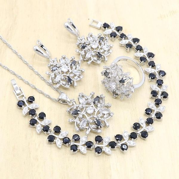 bride jewelry sets for women delicate black white crystal silver color bracelet necklace earrings ring birthday wedding jewelry
bride jewelry sets for women delicate black white crystal silver color bracelet necklace earrings ring birthday wedding jewelry