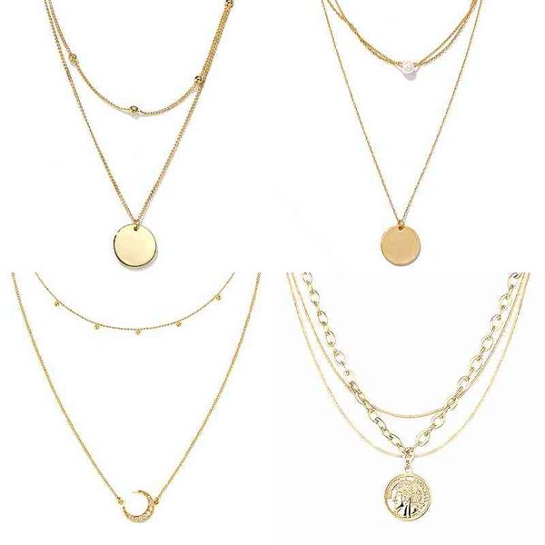 stainless steel necklace for women multilayer necklace vintage bohemian double layer coin pendant chain necklace jewelry g220310, Silver
stainless steel necklace for women multilayer necklace vintage bohemian double layer coin pendant chain necklace jewelry g220310, Silver