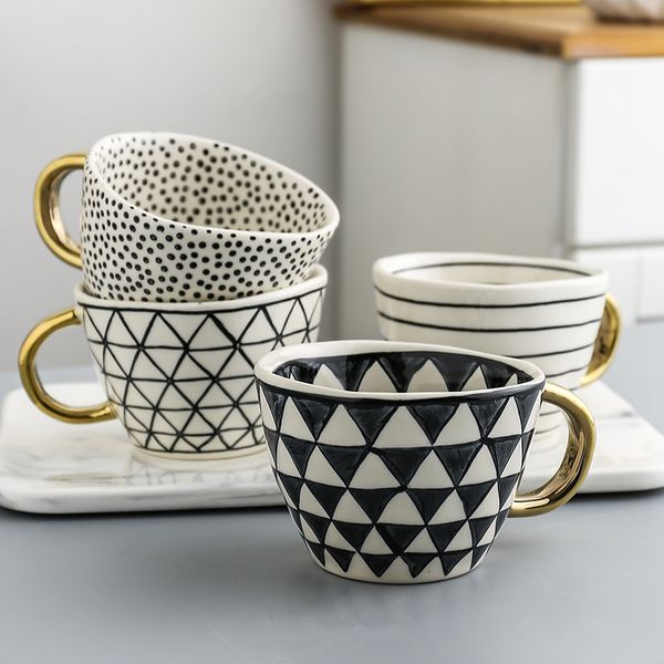 personalized hand painted mugs with gold handgrip ceramic geometry coffee cups irregular shape nordic home decor creative gifts q1218
personalized hand painted mugs with gold handgrip ceramic geometry coffee cups irregular shape nordic home decor creative gifts q1218