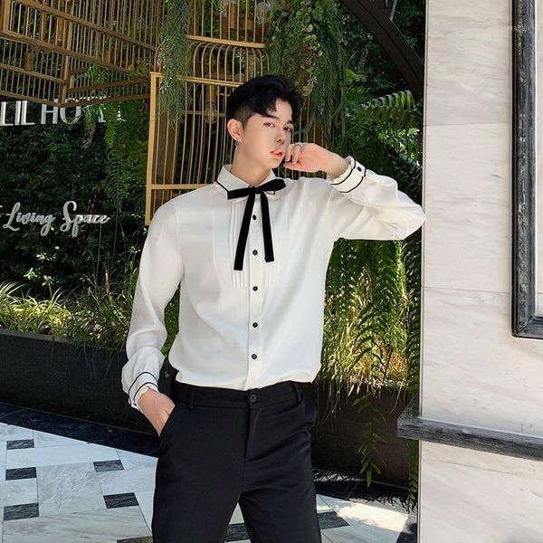men's casual shirts ewq / men's and women's wear long sleeve polyester tie turn down collar white shirt 2021 spring vintage l, White;black
men's casual shirts ewq / men's and women's wear long sleeve polyester tie turn down collar white shirt 2021 spring vintage l, White;black