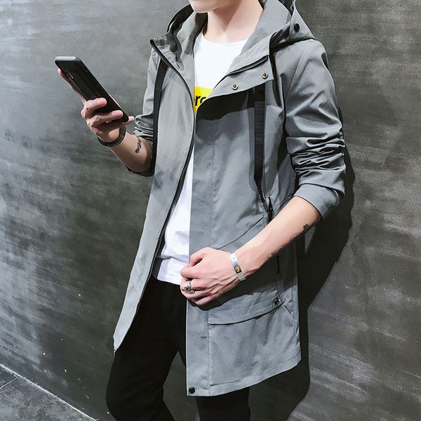 autumn 2020 new men's medium and long hooded windbreaker jacket large size coat casual versatile clothes 18006, Tan;black
autumn 2020 new men's medium and long hooded windbreaker jacket large size coat casual versatile clothes 18006, Tan;black