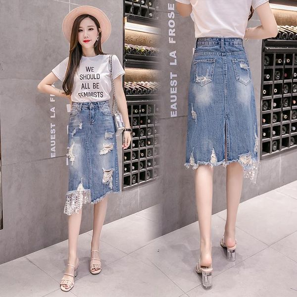 lucyever elegant lace patchwork women skirt fashion hole sequin spring ladies jeans midi skirt casual korean luxury faldas mujer1, Black
lucyever elegant lace patchwork women skirt fashion hole sequin spring ladies jeans midi skirt casual korean luxury faldas mujer1, Black