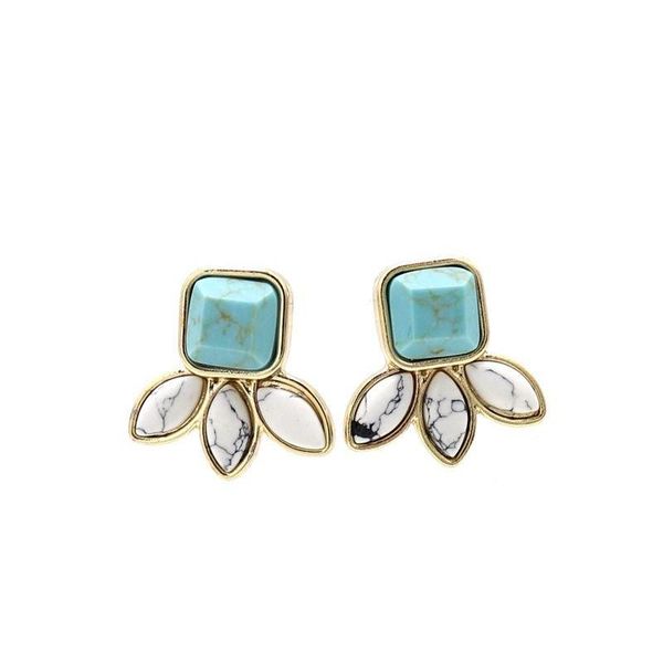 new styles gold plated natural stone geometric shape leaf white black turquoise ear sqcchn dh_seller2010, Silver
new styles gold plated natural stone geometric shape leaf white black turquoise ear sqcchn dh_seller2010, Silver