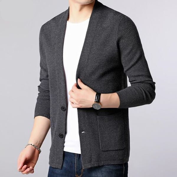 2021 cardigan with low v fine fit jacquard-style korean casual leotard men's knitting wool coat wbhm, White;black
2021 cardigan with low v fine fit jacquard-style korean casual leotard men's knitting wool coat wbhm, White;black