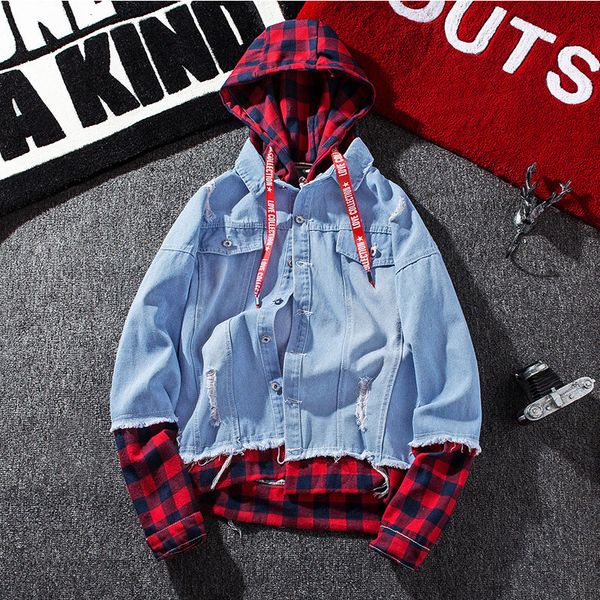 autumn denim jacket men's korean style slim youth baseball uniform casual loose plaid shirt customization, Black
autumn denim jacket men's korean style slim youth baseball uniform casual loose plaid shirt customization, Black