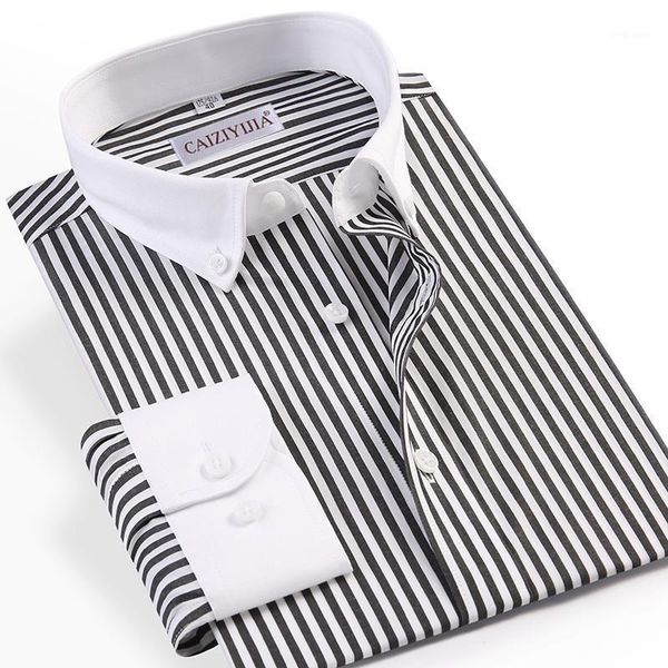 men's patchwork collar long sleeve striped dress shirt pocket-less design 100% cotton casual standard-fit button-down shirt1, White;black
men's patchwork collar long sleeve striped dress shirt pocket-less design 100% cotton casual standard-fit button-down shirt1, White;black