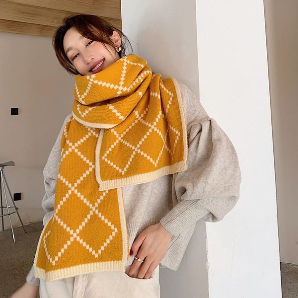 scarves knitted scarf for women 2021 autumn and winter plaid double-sided cashmere female warm long thick stoles, Blue;gray
scarves knitted scarf for women 2021 autumn and winter plaid double-sided cashmere female warm long thick stoles, Blue;gray