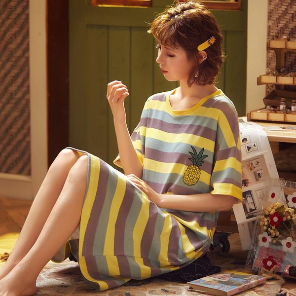 women's sleepwear fashion striped women nightgowns sleepshirts big size lounge summer cool short sleeve dress loose sleepshirt, Black;red
women's sleepwear fashion striped women nightgowns sleepshirts big size lounge summer cool short sleeve dress loose sleepshirt, Black;red