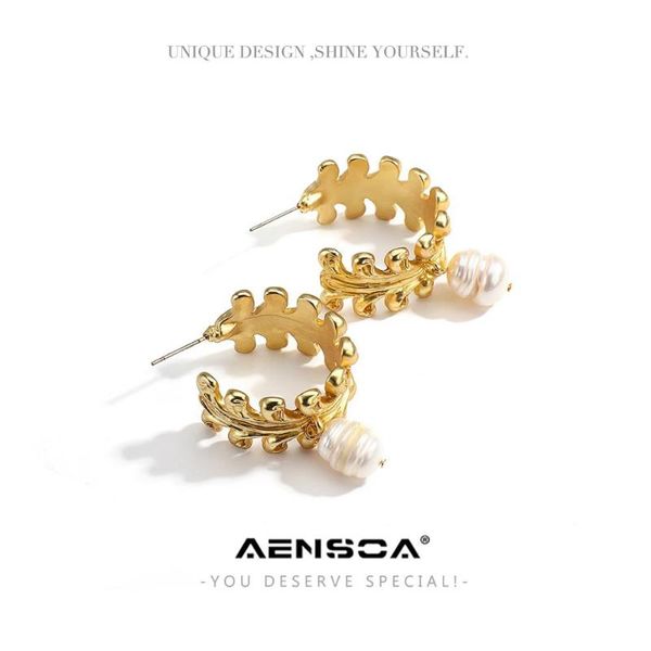 aensoa trendy leaf hoop earrings statement copper pearl pendant earring minimalist brincos female jewelry gift 2021, Golden;silver
aensoa trendy leaf hoop earrings statement copper pearl pendant earring minimalist brincos female jewelry gift 2021, Golden;silver