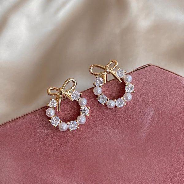 bow pearl zircon circle unusual earrings for woman fashion jewelry girl's elegant earrings 2021 trend luxurious dangle, Silver
bow pearl zircon circle unusual earrings for woman fashion jewelry girl's elegant earrings 2021 trend luxurious dangle, Silver