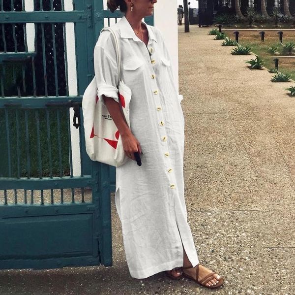 spring summer vintage dress lapel neck long shirt dress white button vintage button boho white t shirt women vestidos1, White;black
spring summer vintage dress lapel neck long shirt dress white button vintage button boho white t shirt women vestidos1, White;black