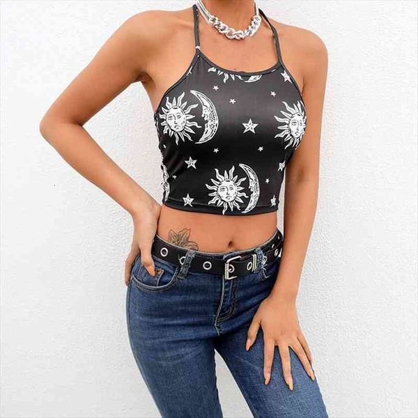 female tank fashion moon star pattern deveil kids printed slim short camisole ladies summer leotard vest costume, White
female tank fashion moon star pattern deveil kids printed slim short camisole ladies summer leotard vest costume, White